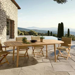 Table de jardin extensible en acacia huilé 180/240x110cm OSTIA
