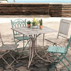 Table de jardin motif rosace 78 cm GRENADE