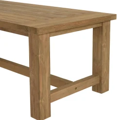 Table de jardin pieds droits teck recyclé naturel 220 cm MANY