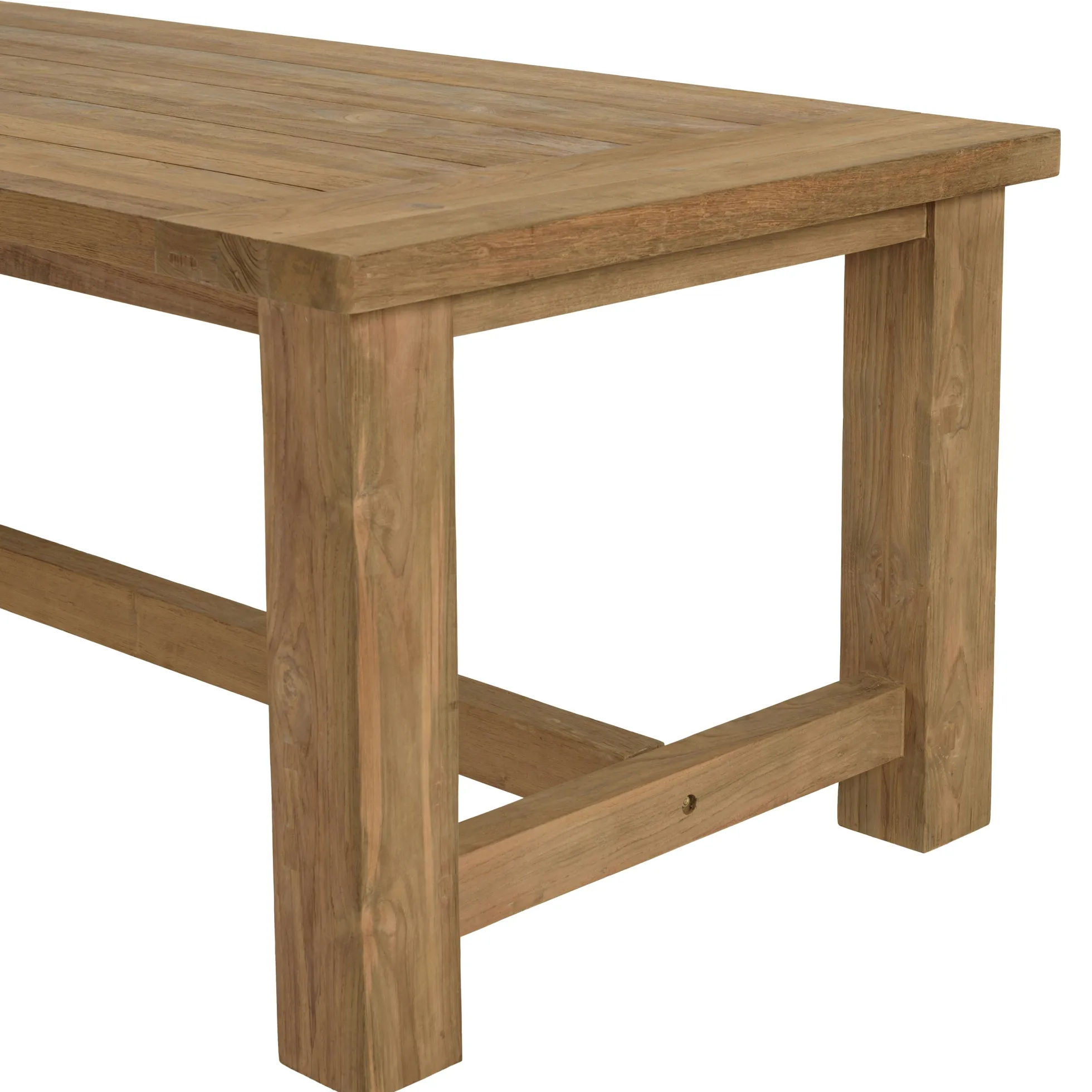 Table de jardin pieds droits teck recyclé naturel 220 cm MANY