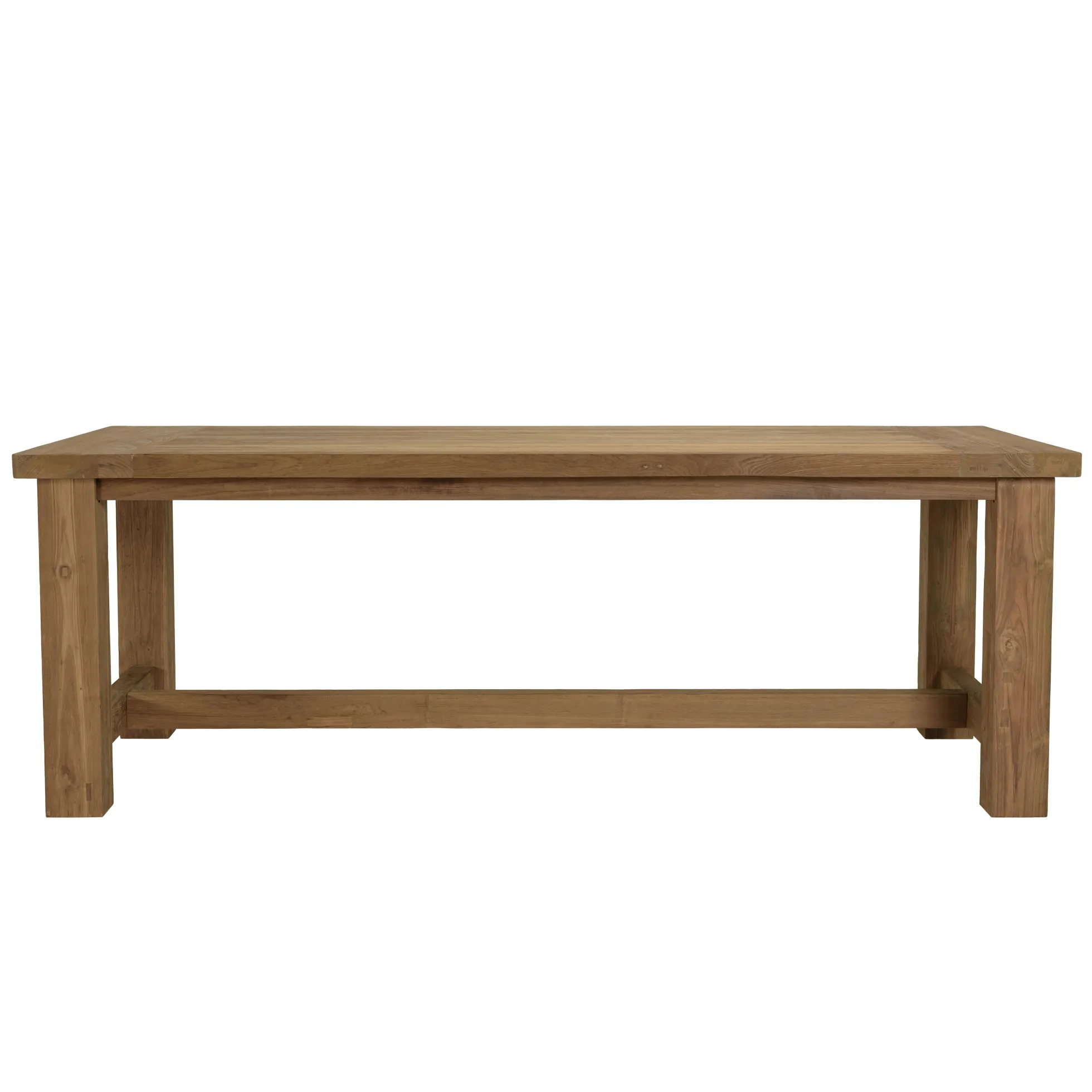 Table de jardin pieds droits teck recyclé naturel 220 cm MANY