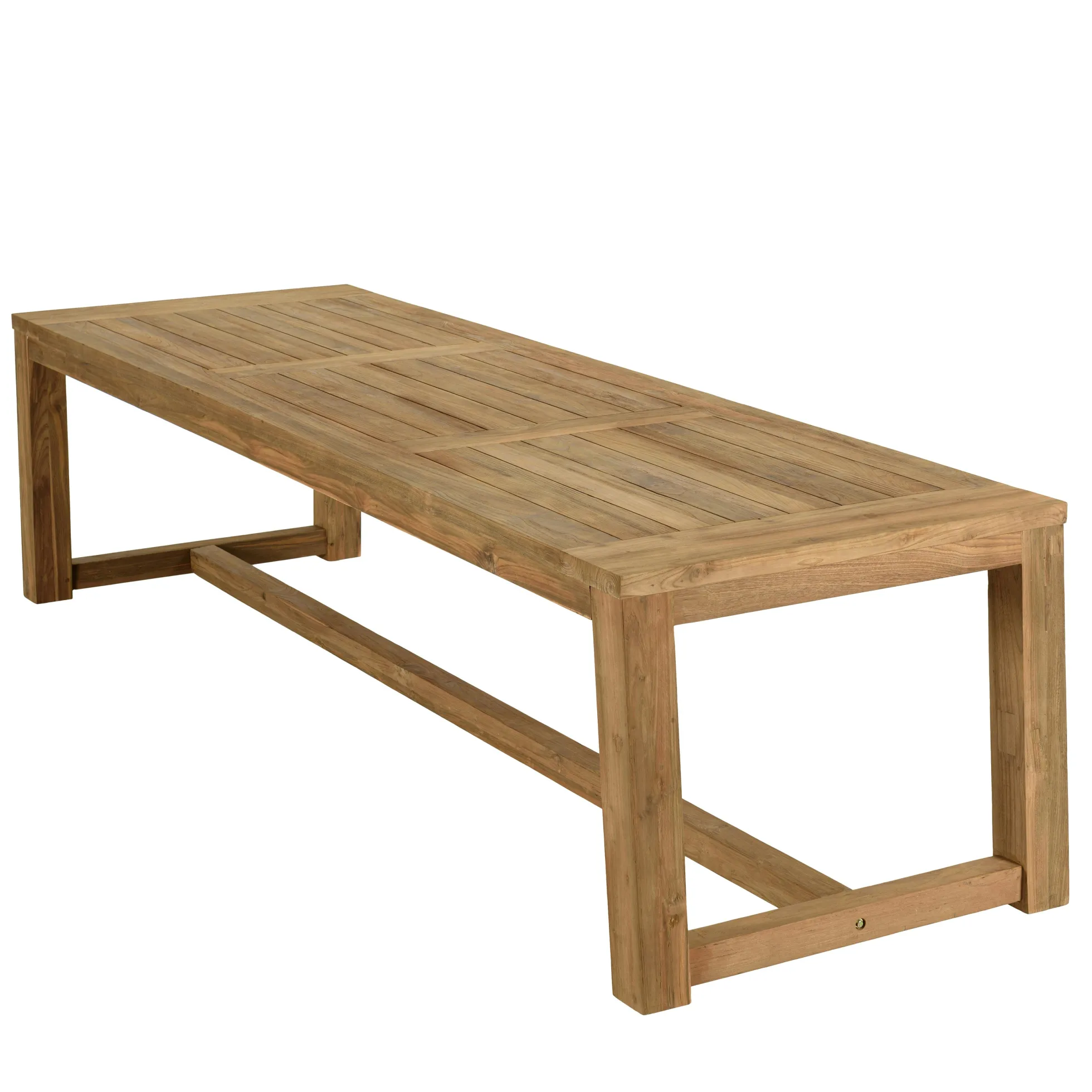 Table de jardin pieds inclinés teck recyclé naturel 300 cm MANY