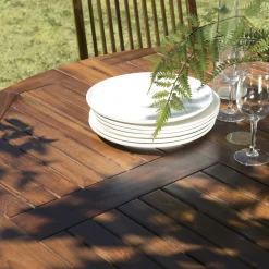 Table de jardin pliante papillon en teck 120 cm MACAO