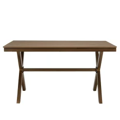 Table de jardin rectangulaire 140 cm couleur bois ajouré GIJON