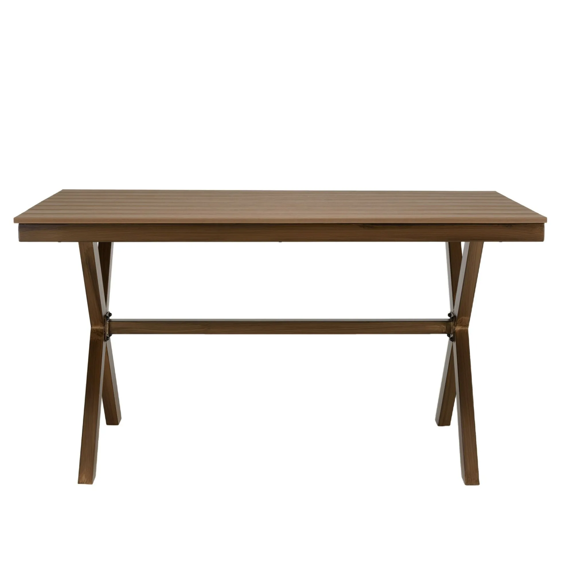 Table de jardin rectangulaire 140 cm couleur bois ajouré GIJON