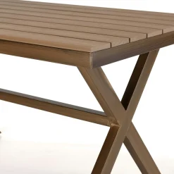 Table de jardin rectangulaire 140 cm couleur bois ajouré GIJON