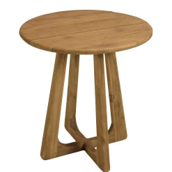 Table de jardin ronde 70 cm en teck recyclé ORIA