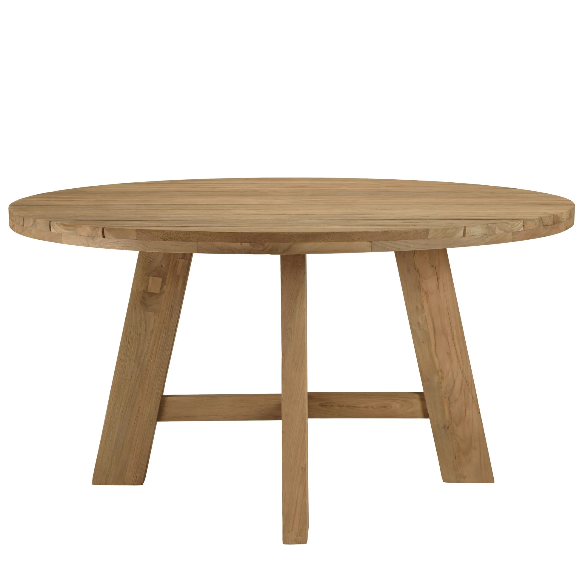 Table de jardin ronde D150 cm teck recyclé naturel MANY