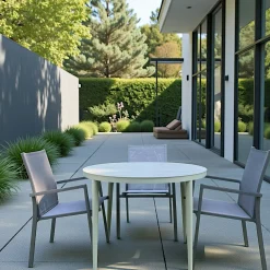 Table de jardin ronde en aluminium vert argile Ø 100 cm STOCKHOLM