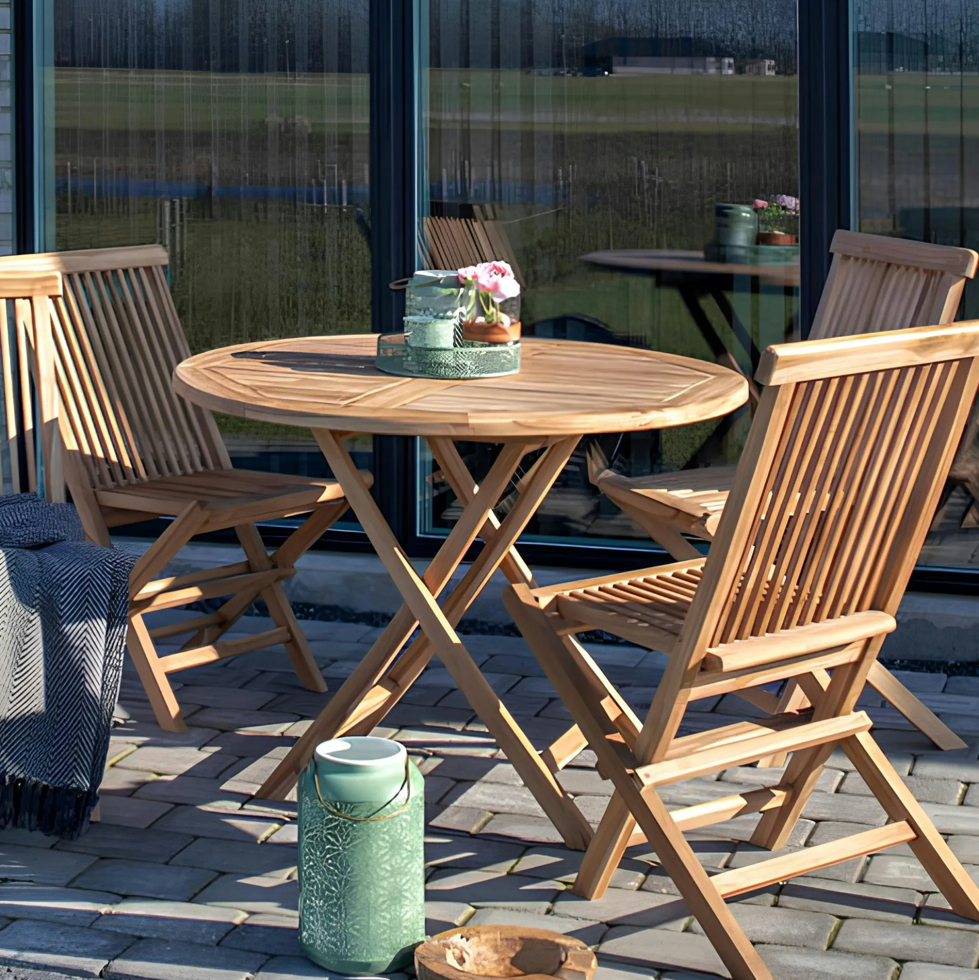 Table de jardin ronde en teck ø100 cm TANETE