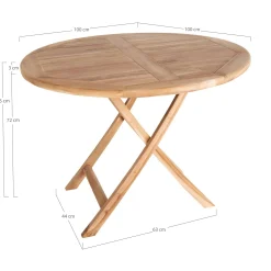 Table de jardin ronde en teck ø100 cm TANETE