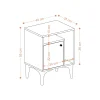 Table de nuit avec rangement effet chêne - 1 porte 1 niche JENA
