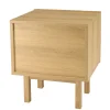 Table de nuit bois clair décor graphique DANBA