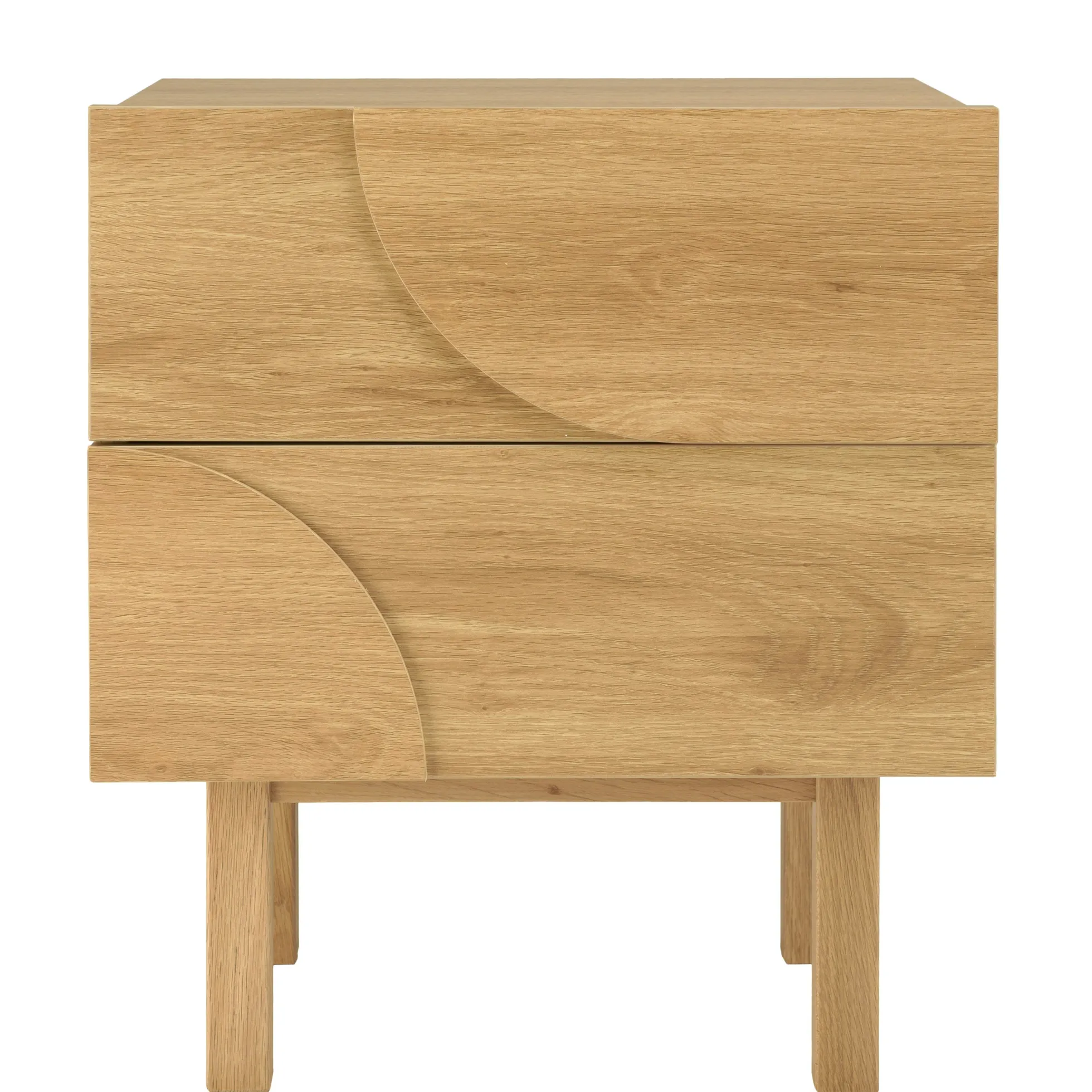 Table de nuit bois clair décor graphique DANBA