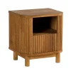 Table de nuit en bois - motif baguette, 1 tiroir IENA