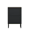 Table de nuit moderne chic gris foncé, plateau marbré BYRON