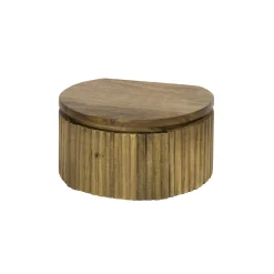 Table de nuit murale en bois rainuré – ronde, 30 cm DELHI
