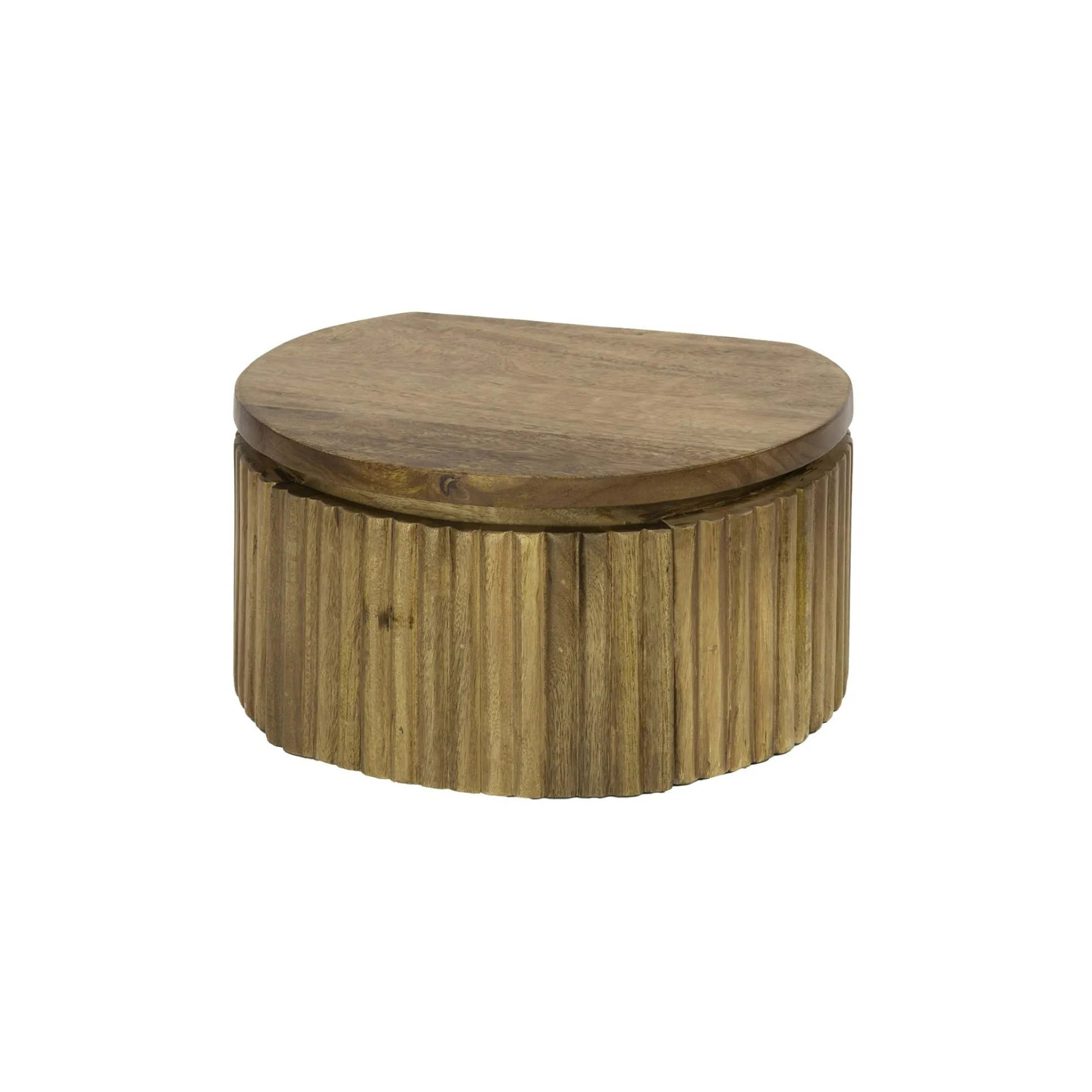 Table de nuit murale en bois rainuré – ronde, 30 cm DELHI