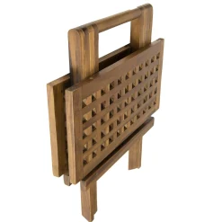 Table de pique-nique carrée en teck 50 cm MACAO