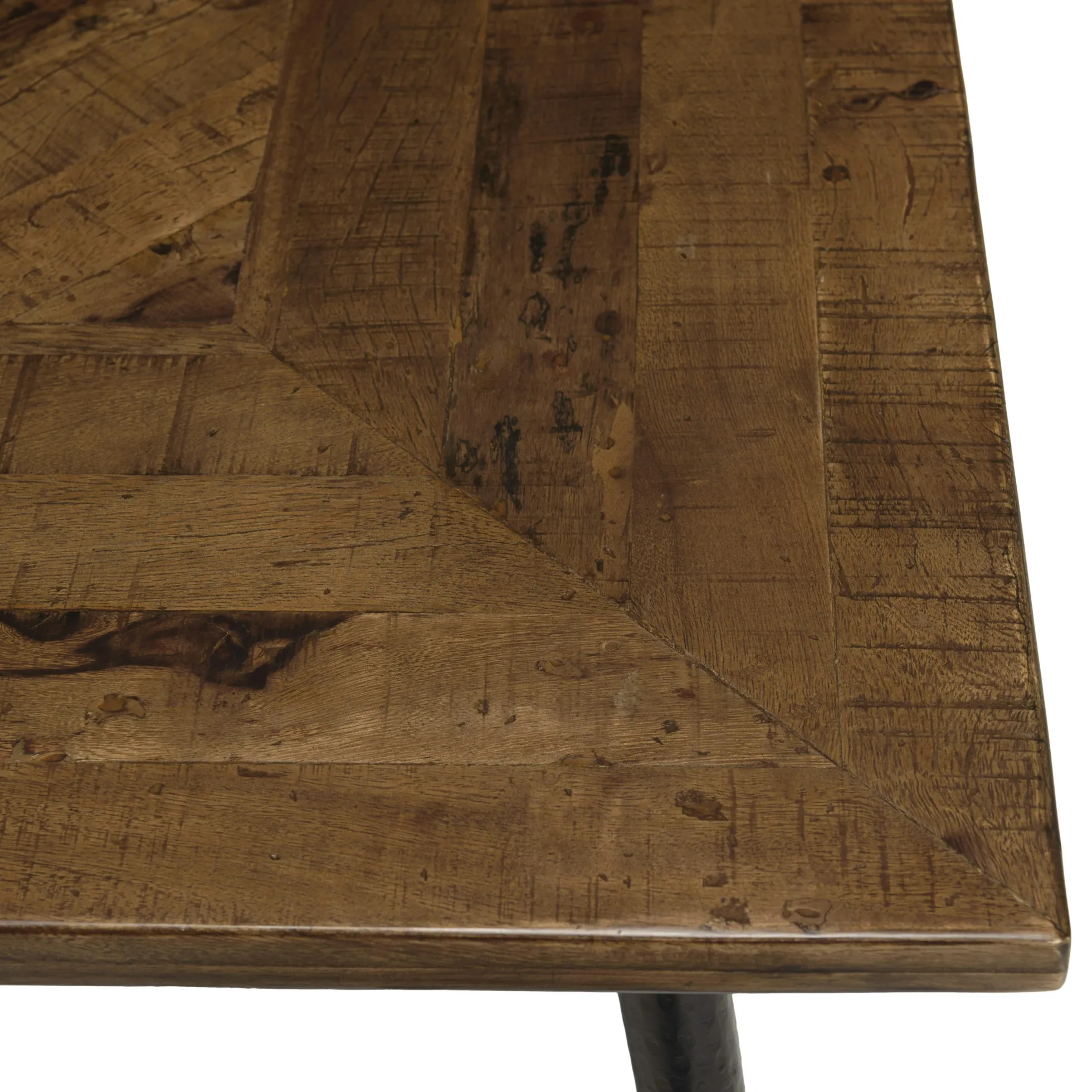 Table de repas bois recyclé motif épis 220 cm KORKAI