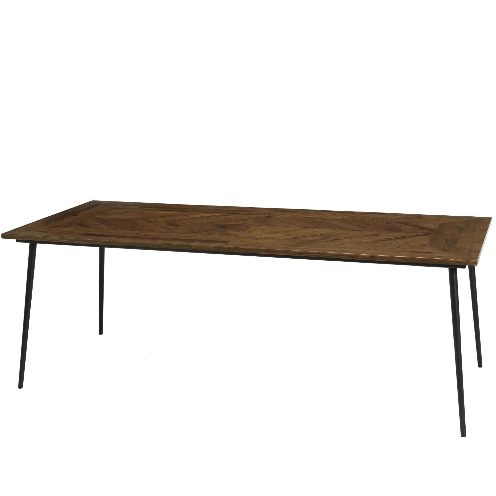 Table de repas bois recyclé motif épis 220 cm KORKAI