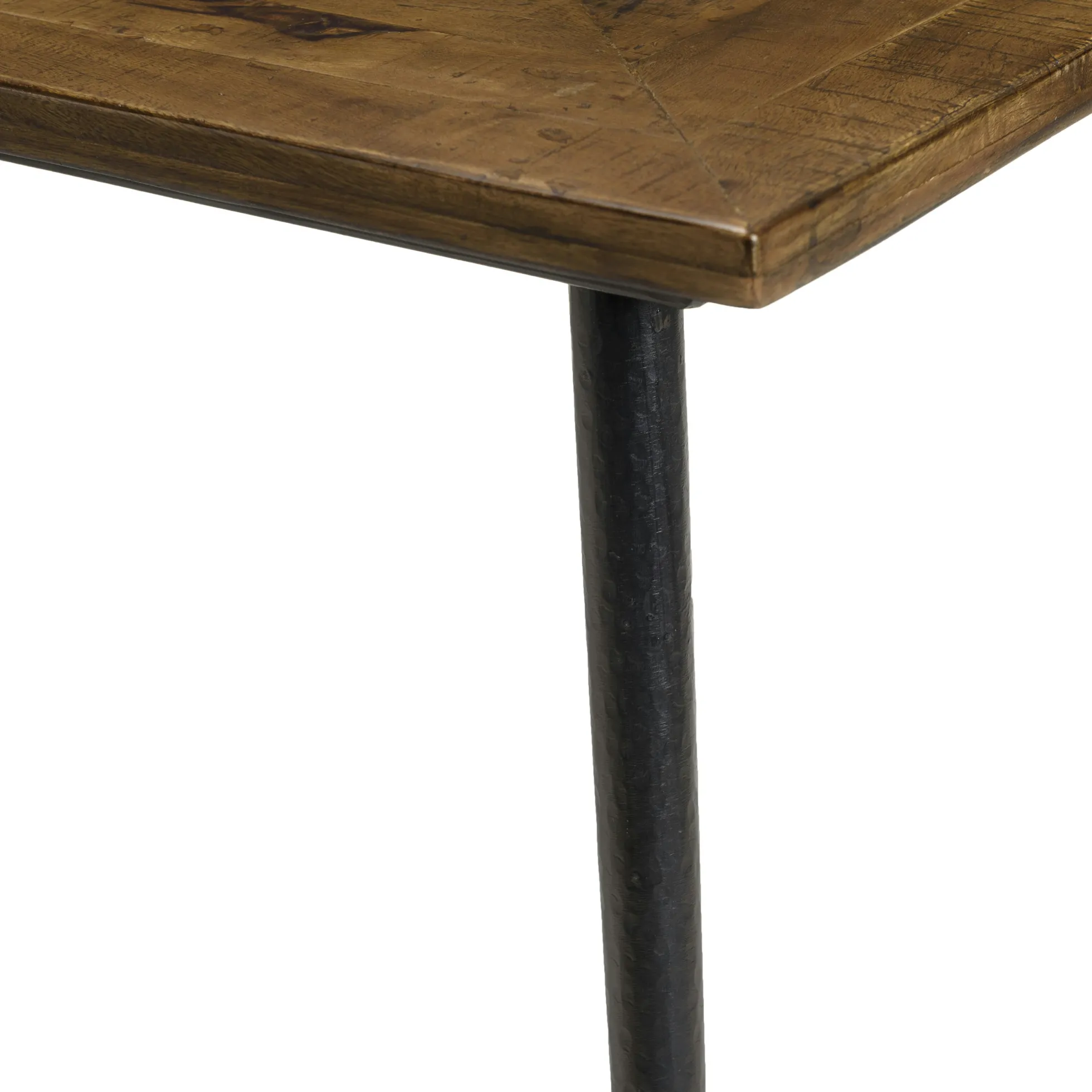 Table de repas bois recyclé motif épis 220 cm KORKAI