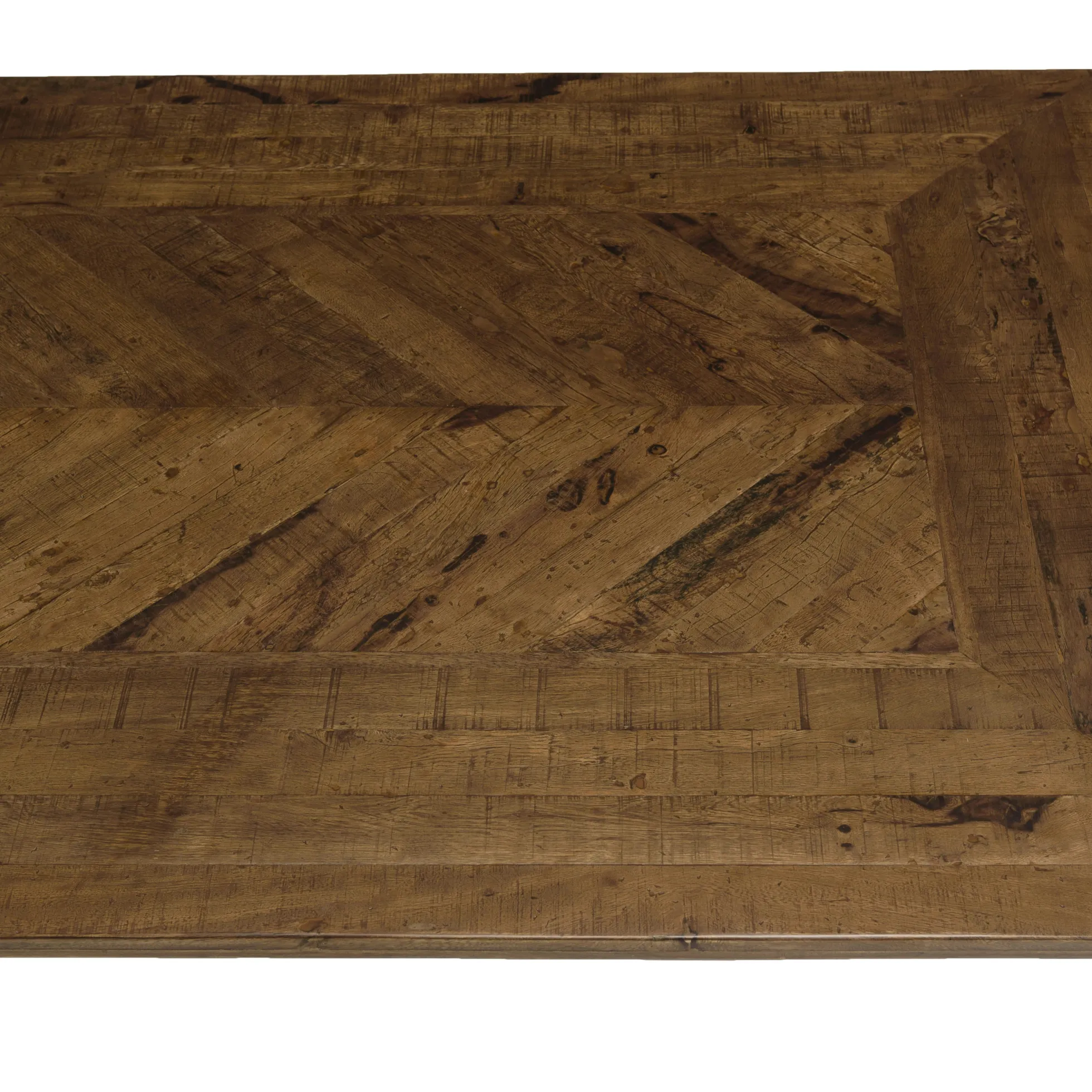 Table de repas bois recyclé motif épis 220 cm KORKAI