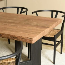 Table de repas bois recyclé pin 220 cm CRACOVIE