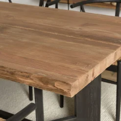 Table de repas bois recyclé pin 220 cm CRACOVIE