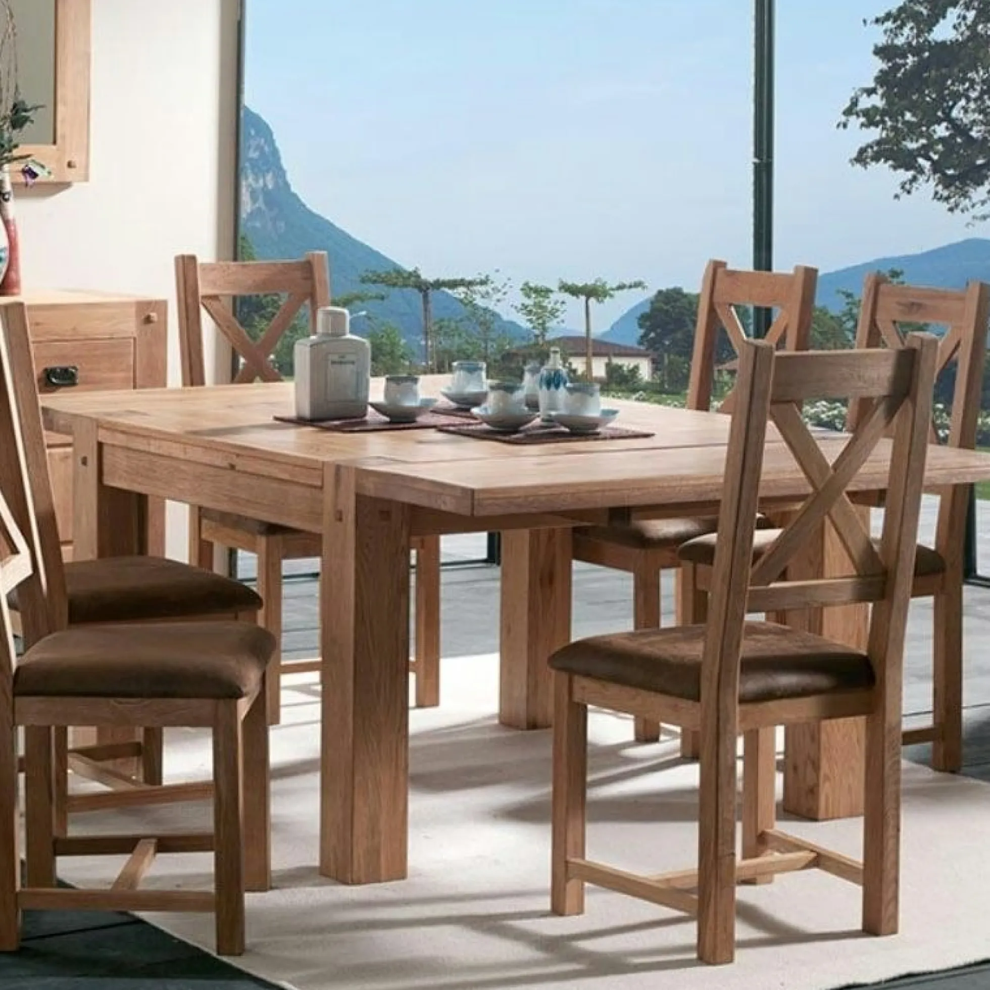 Table de repas carrée chêne massif 140 cm FJORD