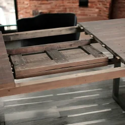 Table de repas extensible bois brun recyclé 180-240 cm SAMOA