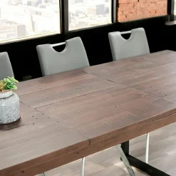 Table de repas extensible bois brun recyclé 180-240 cm SAMOA