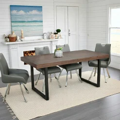 Table de repas extensible bois brun recyclé 180-240 cm SAMOA