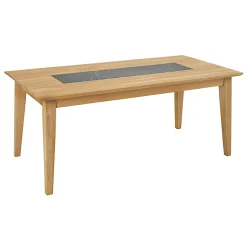 Table de repas extensible chêne blanc décor graphique ESSEN