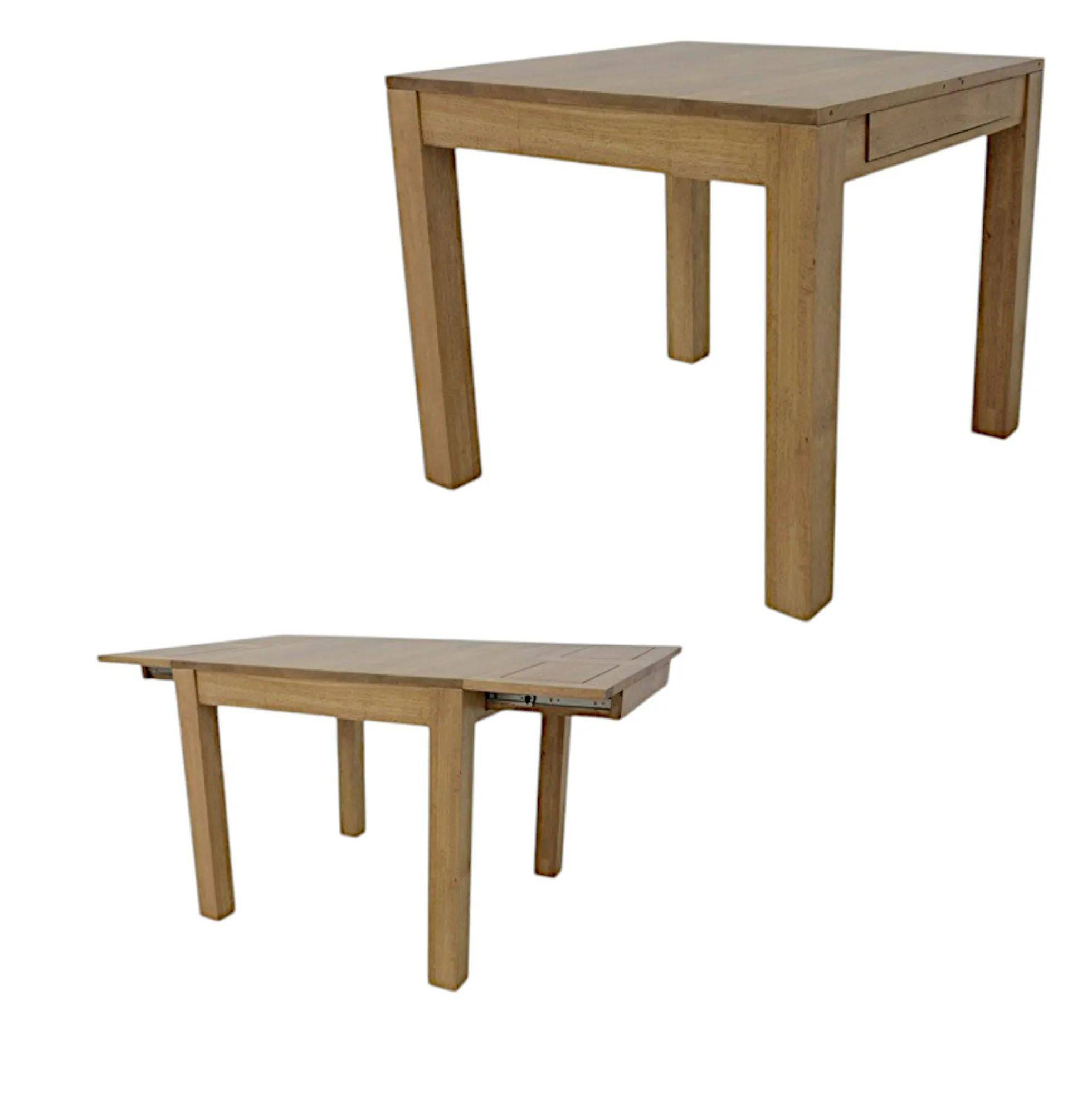 Table de repas extensible Hévéa 85/147x85x76cm HELENA