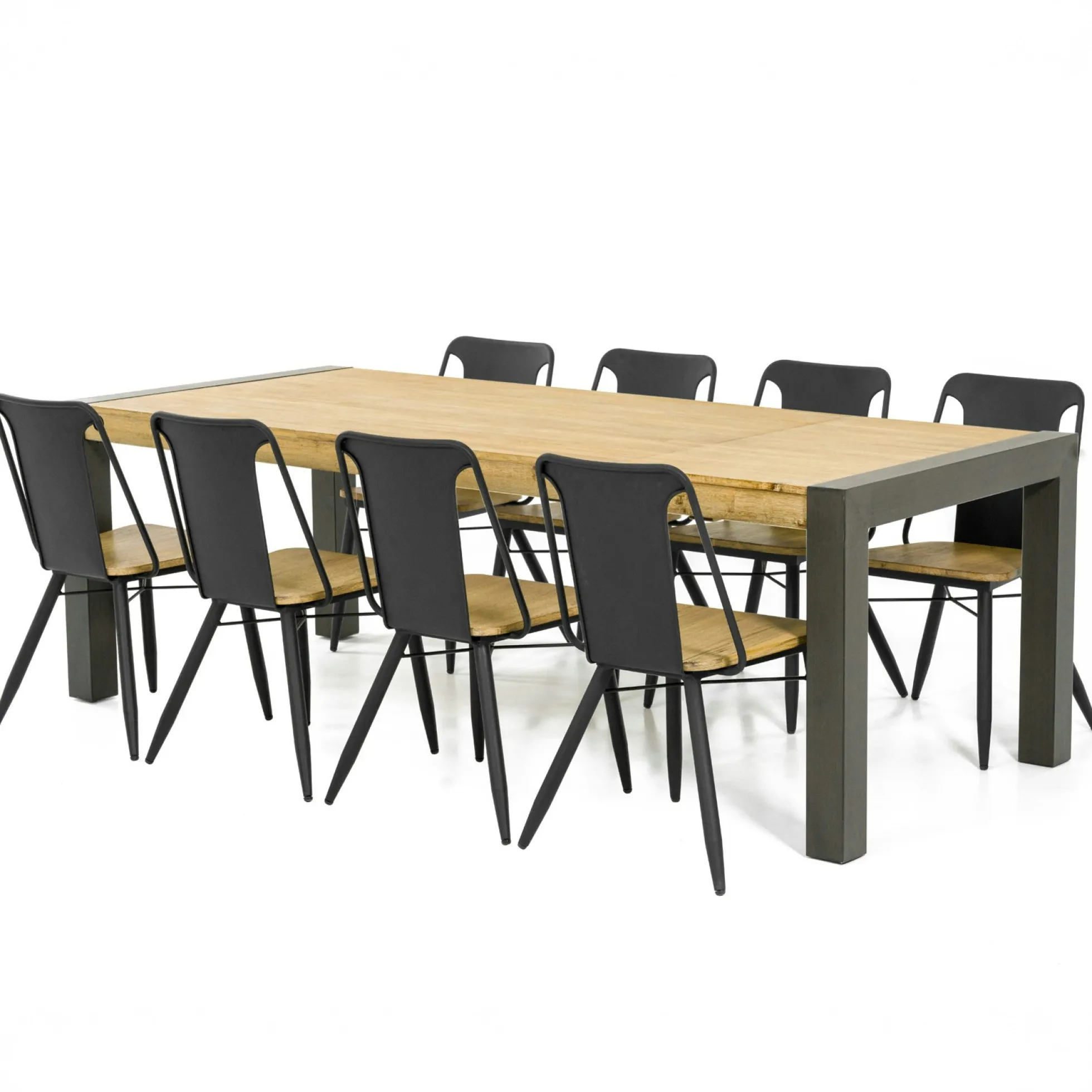 Table de Repas extensible Inspiration Indus' en Acacia et Métal 180/230x100x76cm BROOKLYN