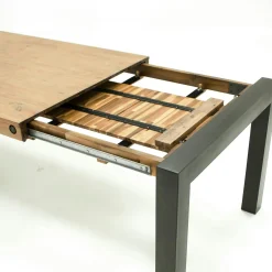 Table de Repas extensible Inspiration Indus' en Acacia et Métal 180/230x100x76cm BROOKLYN