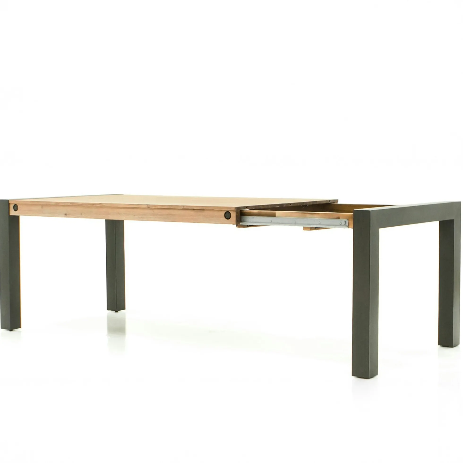 Table de Repas extensible Inspiration Indus' en Acacia et Métal 180/230x100x76cm BROOKLYN