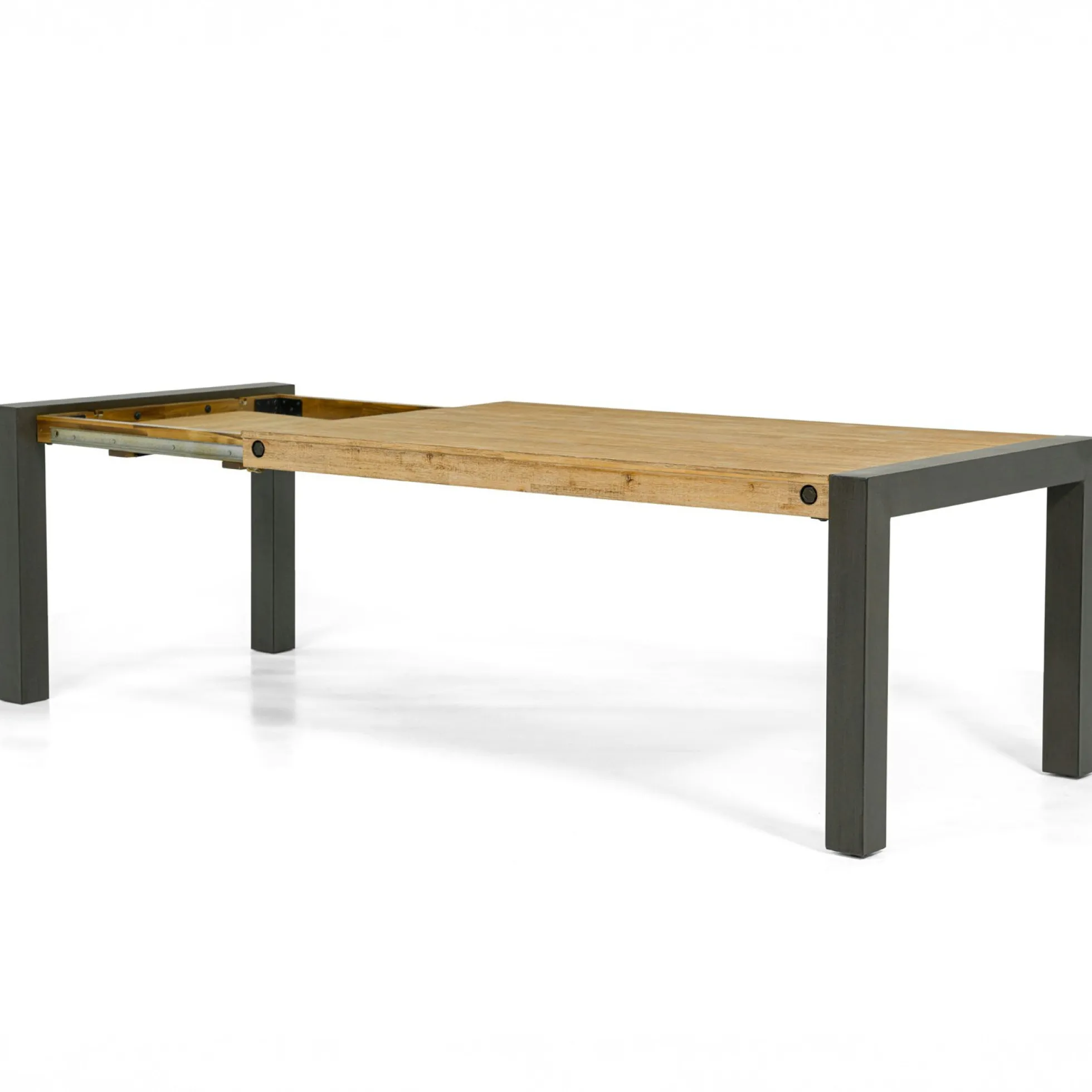 Table de Repas extensible Inspiration Indus' en Acacia et Métal 180/230x100x76cm BROOKLYN