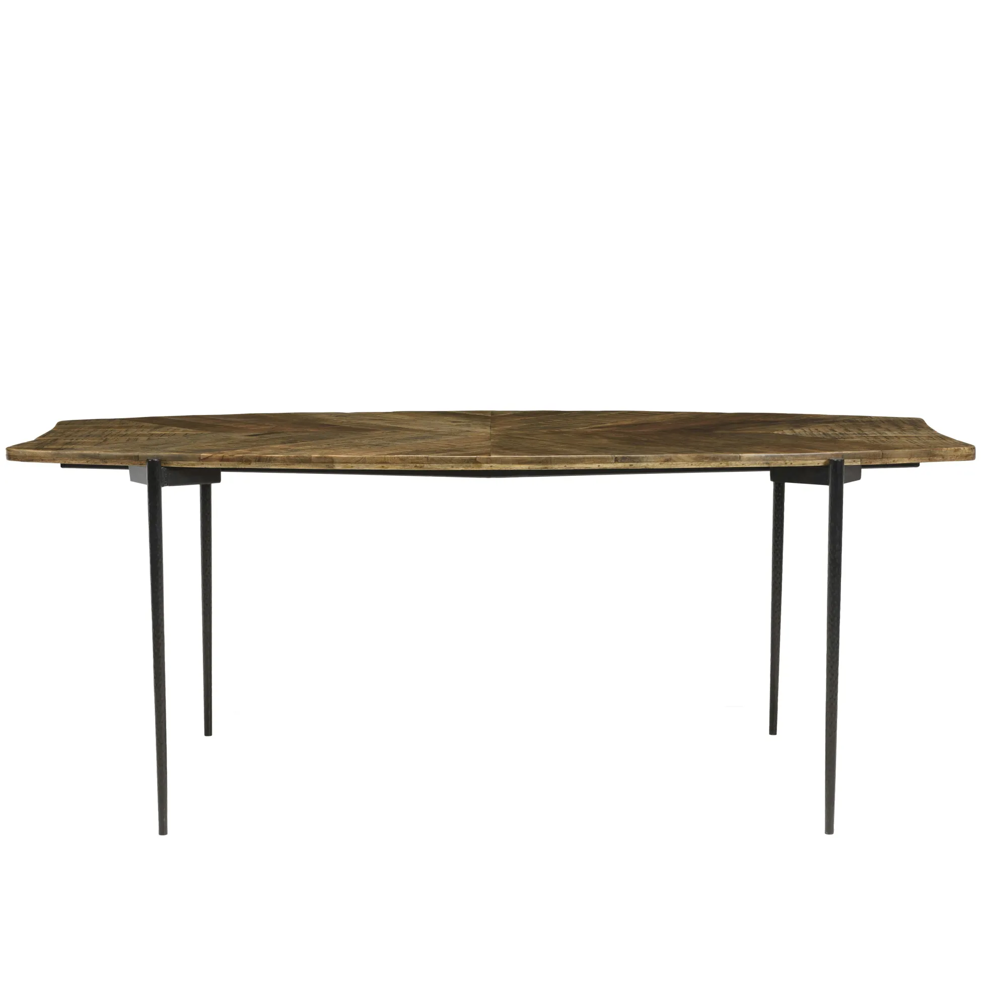 Table de repas forme oblongue bois recyclé chevrons 200 cm KORKAI