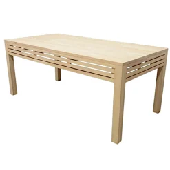 Table de Repas Hévéa façade Persienne 180x90x76cm NEW ORLEANS