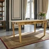 Table de repas Hévéa style Colonial, 1tiroir, 160x90x76cm MAORI