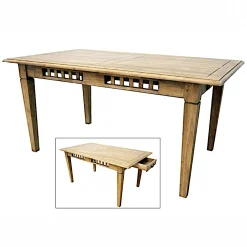 Table de repas Hévéa style Colonial, 1tiroir, 160x90x76cm MAORI