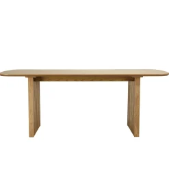 Table de repas moderne angles arrondis pieds baguette AMSTERDAM