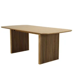 Table de repas moderne angles arrondis pieds baguette AMSTERDAM