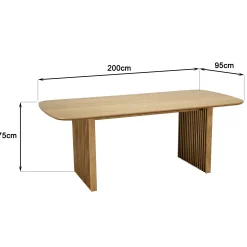 Table de repas moderne angles arrondis pieds baguette AMSTERDAM