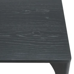 Table de repas moderne noire pieds chêne massif 220 cm PANAMA