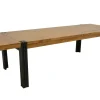 Table de repas rectangle extensible hévéa recyclé naturel et métal noirci 220/300X100X76cm DOCKER
