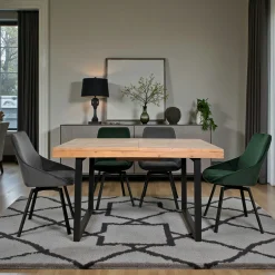 Table de salle à manger extensible en bois recyclé 140-180 cm AUCKLAND