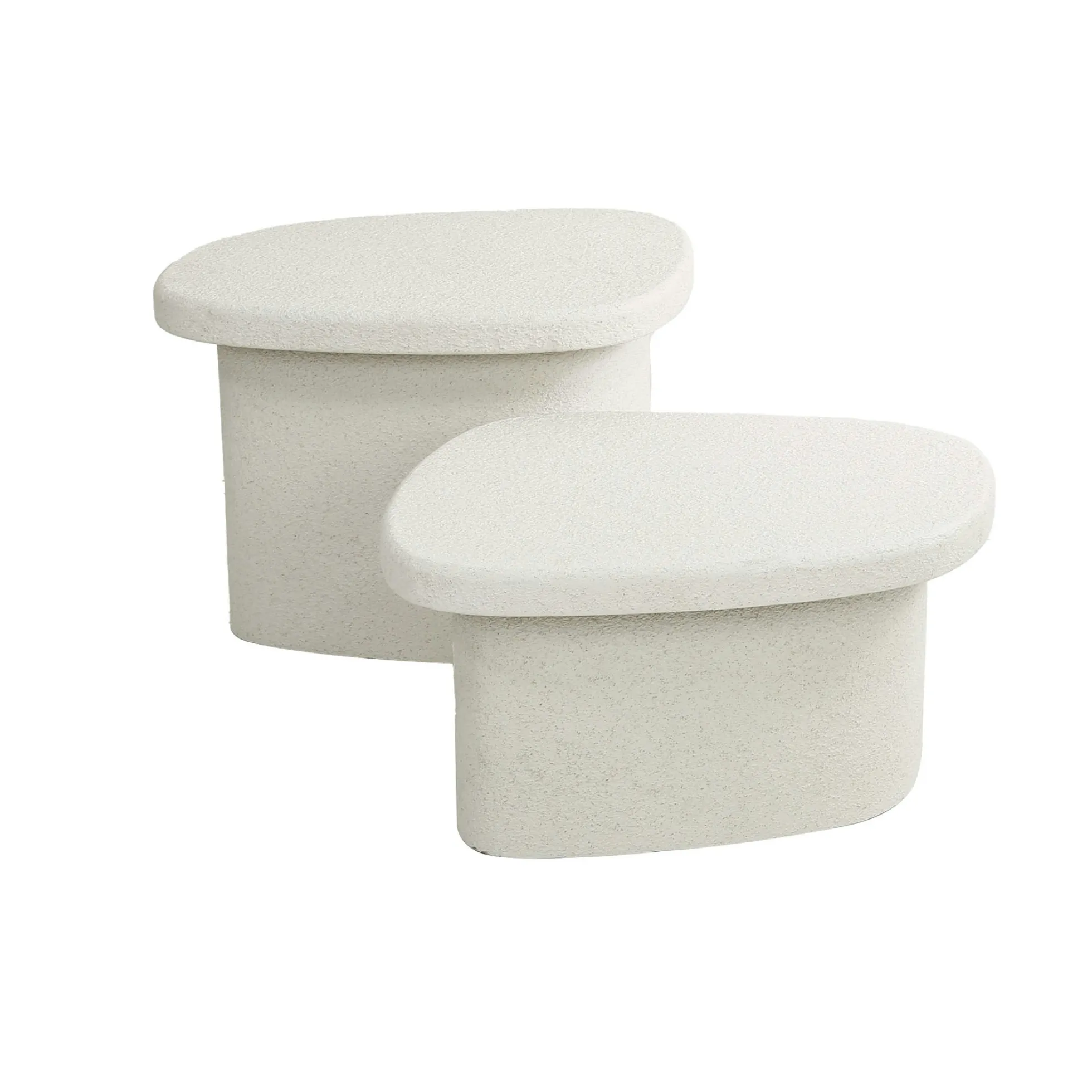 Table de salon blanche en marbre composite (lot de 2) TAJ